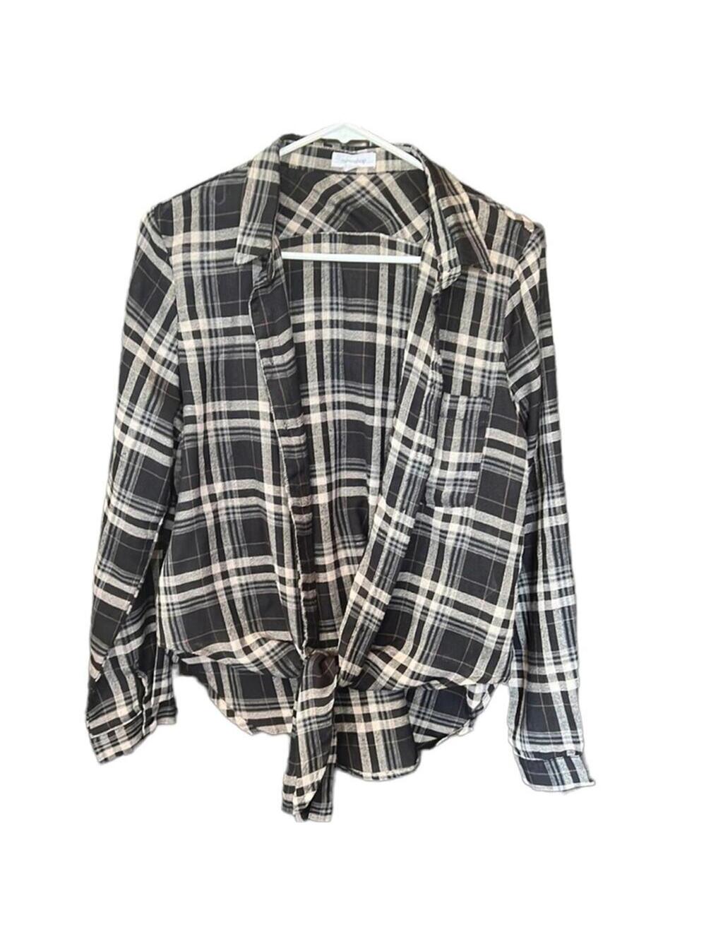 Mittoshop | Women's Black & Cream Long Sleeve Blouse | Size Small | NWOT | 0564